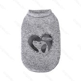 Single Layer Coarse Needle Worsted jasje met print L25Cm grijs