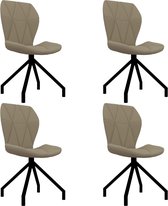 Decoways - Eetkamerstoelen 4 st kunstleer cappuccino