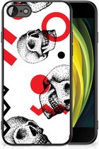 TPU Bumper iPhone 7/8/SE 2020/2022 GSM Hoesje met Zwarte rand Skull Red