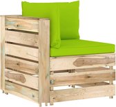 Decoways - Hoekbank sectioneel met kussens groen geïmpregneerd hout