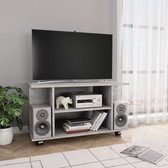 Decoways - Tv-meubel met wieltjes 80x40x40 cm spaanplaat betongrijs