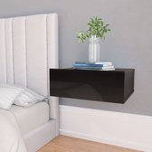 Decoways - Nachtkastjes zwevend 2 stuks 40x30x15cm spaanplaat hoogglans zwart