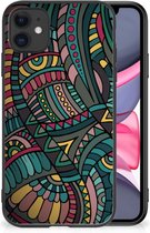 Hoesje Bumper Geschikt voor iPhone 11 Telefoon Hoesje met Zwarte rand Aztec
