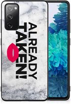 Telefoon Hoesje Geschikt voor Samsung Galaxy S20 FE Backcover Soft Siliconen Hoesje met Zwarte rand Already Taken White