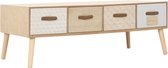 Decoways - Salontafel met 4 lades 110x50x40 cm massief grenenhout