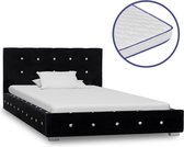 Decoways - Bed met traagschuim matras fluweel zwart 90x200 cm