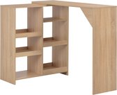 Decoways - Bartafel met verplaatsbaar schap 138x39x110 cm eikenkleurig