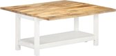 Decoways - Salontafel verlengbaar 90x(45-90)x45 cm massief mangohout wit