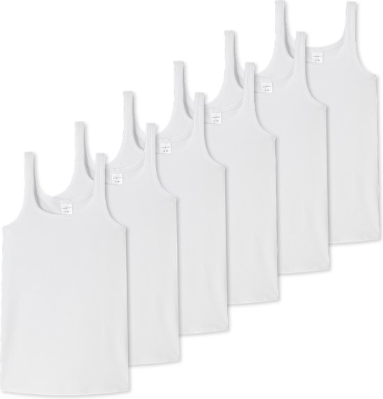 Schiesser Meisjes tops / onderhemden 6 pack Teens Girls 95/5 Organic Cotton