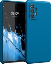 kwmobile telefoonhoesje geschikt voor Samsung Galaxy A52 / A52 5G / A52s 5G - Hoesje met siliconen coating - Smartphone case in rifblauw