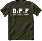 Bier BFF T-Shirt | Unisex Kleding | Dames - Heren Feest shirt | Drank | Grappig Verjaardag Cadeau tekst | - Leger Groen - L