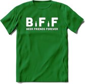 Bier BFF T-Shirt | Unisex Kleding | Dames - Heren Feest shirt | Drank | Grappig Verjaardag Cadeau tekst | - Donker Groen - S
