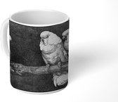 Mok - Papegaaien - tekening - Tak - 350 ML - Beker - Uitdeelcadeautjes