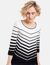 GERRY WEBER Dames Shirt met 3/4-mouwen en diagonale strepen