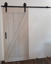 Barnwoodweb Schuifdeursysteem Spaakwiel voor 2 deuren - Complete set - 380 cm rail - Zwart