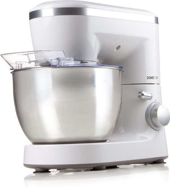 DOMO DO9175KR Keukenrobot – Keukenmachine ‘PUUR’ – 4L RVS Mengkom – 700W – Wit