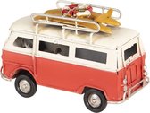 Decoratie Miniatuur Camper 11*5*7 cm Rood Ijzer, Kunststof Miniatuur Auto Decoratie Modelauto