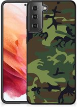 Smartphonehoesje Samsung Galaxy S21 GSM Hoesje met Zwarte rand Camouflage