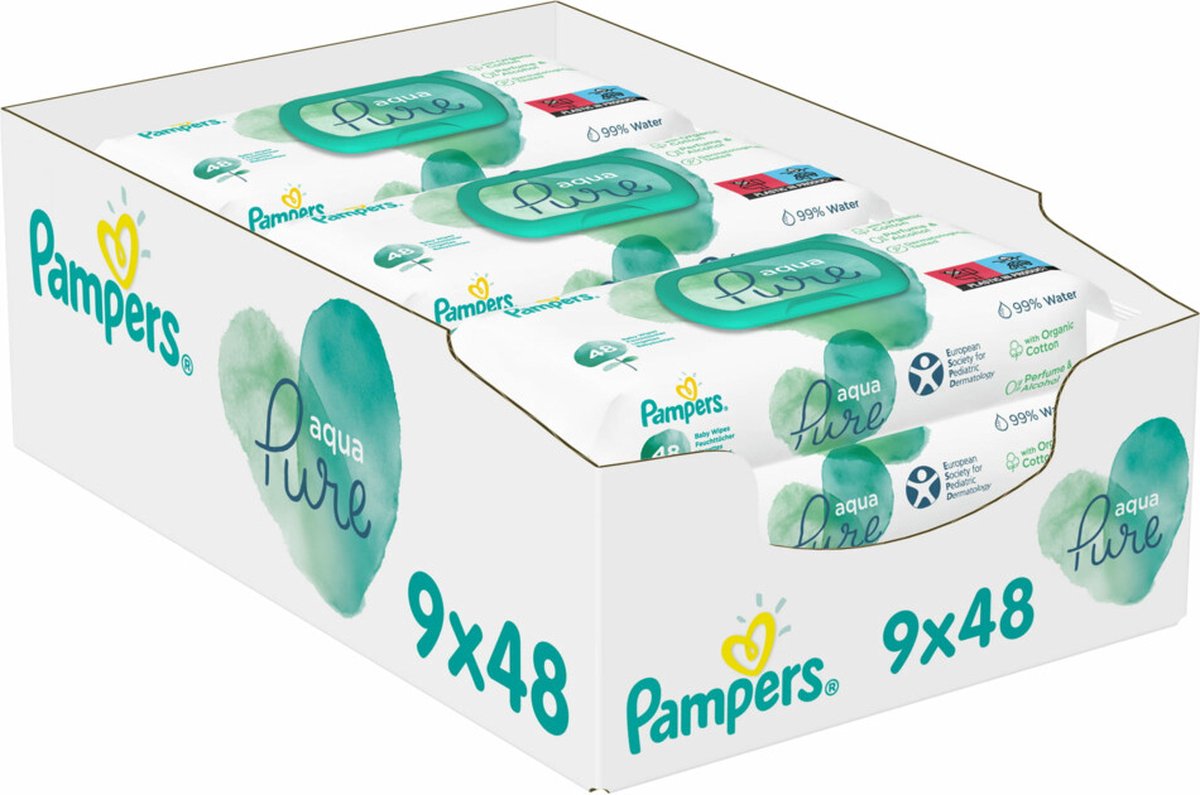Pampers Aqua Pure Billendoekjes - 432 doekjes - Pampers
