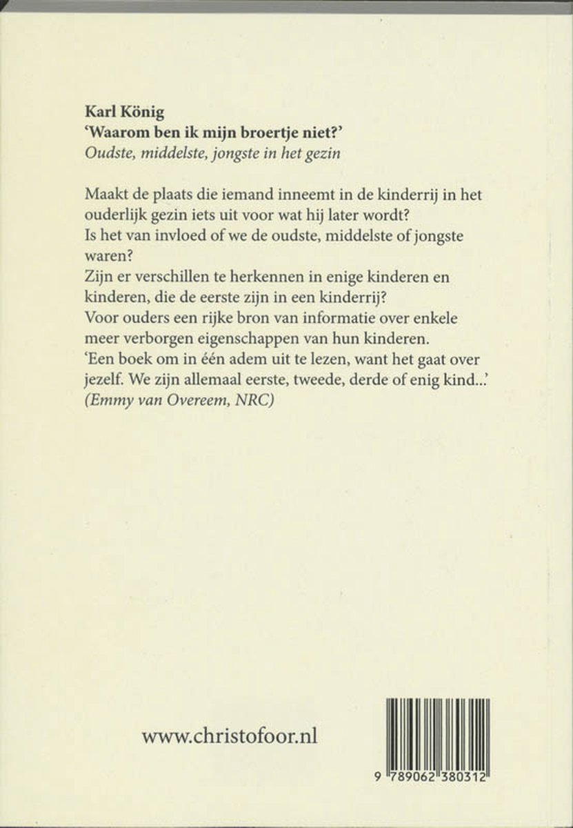 Waarom ben ik mijn broertje niet? - back cover