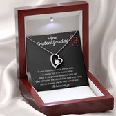 Valentijn Cadeautje Vrouw - Valentijn Cadeautje Voor Haar - Luxe Doos - 14k Wit Goud Plating - Ketting Dames - Eeuwige Liefde - Speciale Editie - Uniek en Persoonlijk