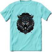 Tijger - Dieren Mandala T-Shirt | Lichtblauw | Grappig Verjaardag Zentangle Dierenkop Cadeau Shirt | Dames - Heren - Unisex | Wildlife Tshirt Kleding Kado | - Licht Blauw - L