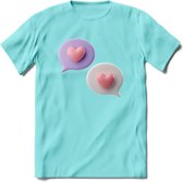 Valentijn Hart chat T-Shirt | Grappig Valentijnsdag Cadeautje voor Hem en Haar | Dames - Heren - Unisex | Kleding Cadeau | - Licht Blauw - L