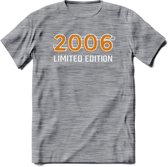 2006 Limited Edition T-Shirt | Goud - Zilver | Grappig Verjaardag en Feest Cadeau Shirt | Dames - Heren - Unisex | Tshirt Kleding Kado 6 - Donker Grijs - Gemaleerd - XXL