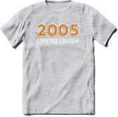 2005 Limited Edition T-Shirt | Goud - Zilver | Grappig Verjaardag en Feest Cadeau Shirt | Dames - Heren - Unisex | Tshirt Kleding Kado | - Licht Grijs - Gemaleerd - L