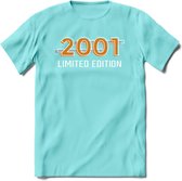 2001 Limited Edition T-Shirt | Goud - Zilver | Grappig Verjaardag en Feest Cadeau Shirt | Dames - Heren - Unisex | Tshirt Kleding Kado | - Licht Blauw - L