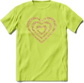 Valentijn Goud Hart T-Shirt | Grappig Valentijnsdag Cadeautje voor Hem en Haar | Dames - Heren - Unisex | Kleding Cadeau | - Groen - XXL