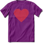 Valentijn Hart T-Shirt | Grappig Valentijnsdag Cadeautje voor Hem en Haar | Dames - Heren - Unisex | Kleding Cadeau | - Paars - XL