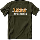 1956 Limited Edition T-Shirt | Goud - Zilver | Grappig Verjaardag en Feest Cadeau Shirt | Dames - Heren - Unisex | Tshirt Kleding Kado | - Leger Groen - XL