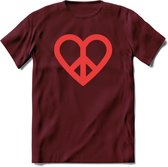 Valentijn Hart T-Shirt | Grappig Valentijnsdag Cadeautje voor Hem en Haar | Dames - Heren - Unisex | Kleding Cadeau | - Burgundy - XL