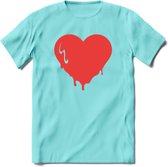 Valentijn Hart T-Shirt | Grappig Valentijnsdag Cadeautje voor Hem en Haar | Dames - Heren - Unisex | Kleding Cadeau | - Licht Blauw - M