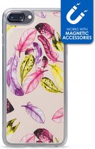 Apple iPhone 7 Plus Hoesje - My Style - Magneta Serie - TPU Backcover - Beige Feathers - Hoesje Geschikt Voor Apple iPhone 7 Plus