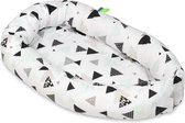Baby nestje - zwart mint wit - driehoeken - met uitneembaar matras