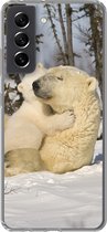 Coque Samsung Galaxy S21 FE - Ours Polaire - Neige - Pin - Jeune - Siliconen