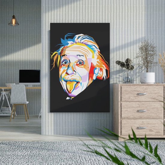 Giallobus - Impression Sur Toile - Einstein - 100L X 100l Cm