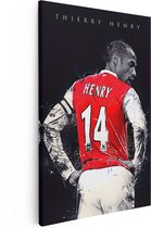 Artaza Canvas Schilderij Thierry Henry bij Arsenal - 80x120 - Groot - Muurdecoratie - Canvas Print