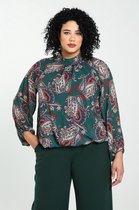 Paprika Dames Hemd in voile met kasjmierprint - Outdoorblouse - Maat 52