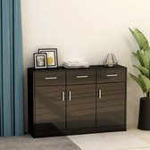 Decoways - Dressoir 110x30x75 cm spaanplaat hoogglans zwart