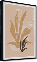 Akoestische panelen - Geluidsisolatie - Akoestische wandpanelen - Akoestisch schilderij AcousticPro® - paneel met grafische elementen - Design 104 - Basic - 100x70 - zwart- Wanddec