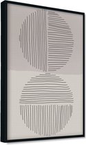 Akoestische panelen - Geluidsisolatie - Akoestische wandpanelen - Akoestisch schilderij AcousticPro® - paneel met grafisch element - Design 16 - basic - 100x70 - Wit- Wanddecoratie