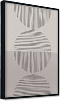 Akoestische panelen - Geluidsisolatie - Akoestische wandpanelen - Akoestisch schilderij AcousticPro® - paneel met grafisch element - Design 15 - Premium - 100x70 - Wit- Wanddecorat