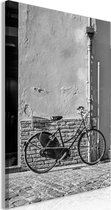 Schilderij - Old Italian Bicycle (1 Part) Vertical.