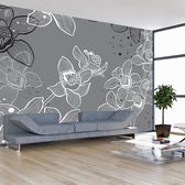 Fotobehangkoning - Behang - Vliesbehang - Fotobehang - Winter flora - Art - Bloemen - Kunst - 400 x 309 cm