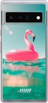 6F hoesje - geschikt voor Google Pixel 6 Pro -  Transparant TPU Case - Flamingo Floaty #ffffff