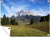 Muurdecoratie buiten Zugspitze berg in Oostenrijk - 160x120 cm - Tuindoek - Buitenposter