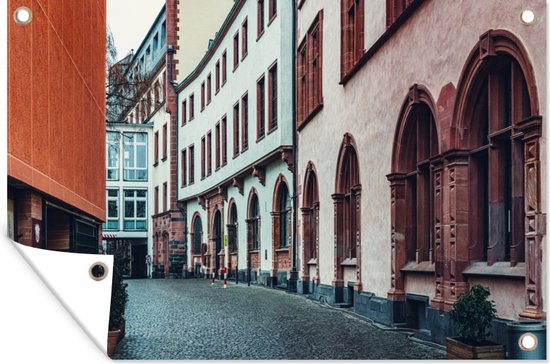 Straat in oude centrum van Frankfurt, Duitsland